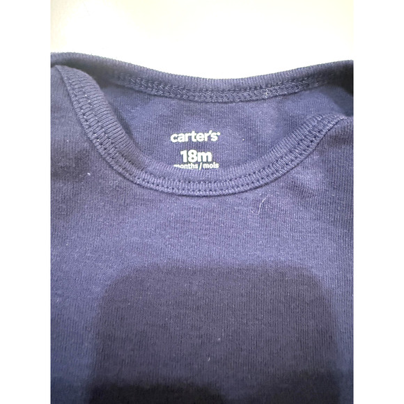 Carter's Bodysuit Pants Set Baby 18 Months Navy Blue Striped 2 Piece Outfit - Picture 2 of 5